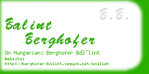 balint berghofer business card